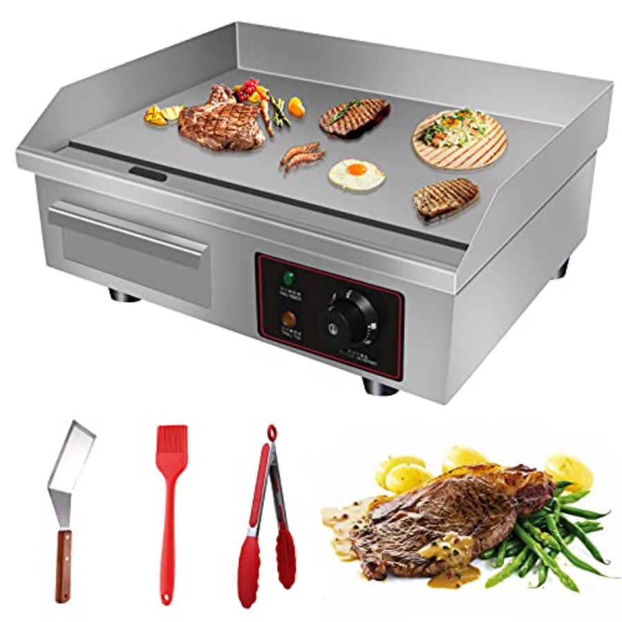 Electric Griddle Flat Top - 110V 3000W 22 Commercial Electric Countertop