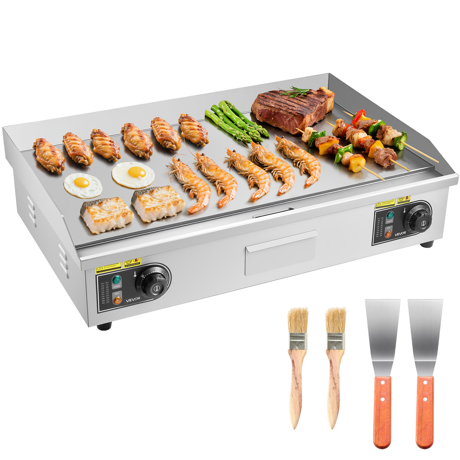 Electric Griddle Flat Top - SucceBuy 30inch Commercial Electric Griddle 122-572°F