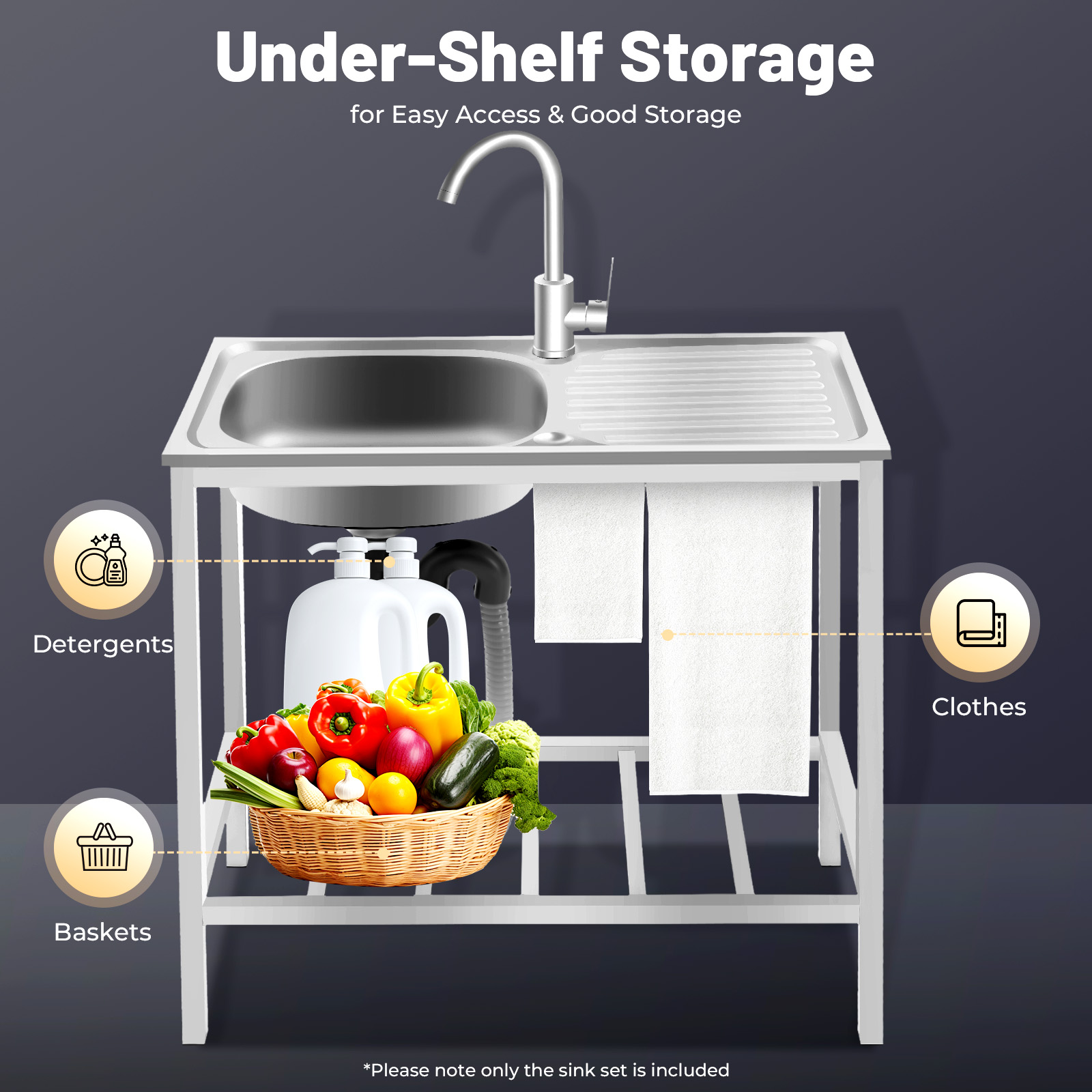Commercial Kitchen Taps - Commercial Sink Stainless Steel Sink Freestanding
