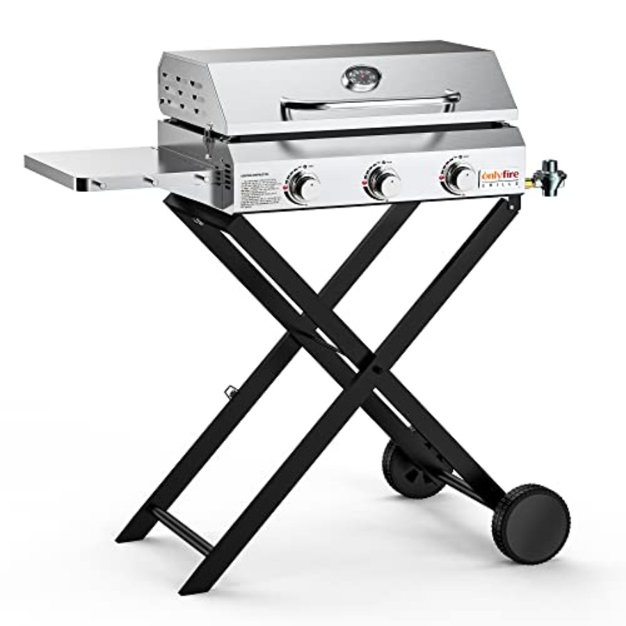 Electric Griddle Flat Top - Portable 3-Burner Propane Gas Griddle with