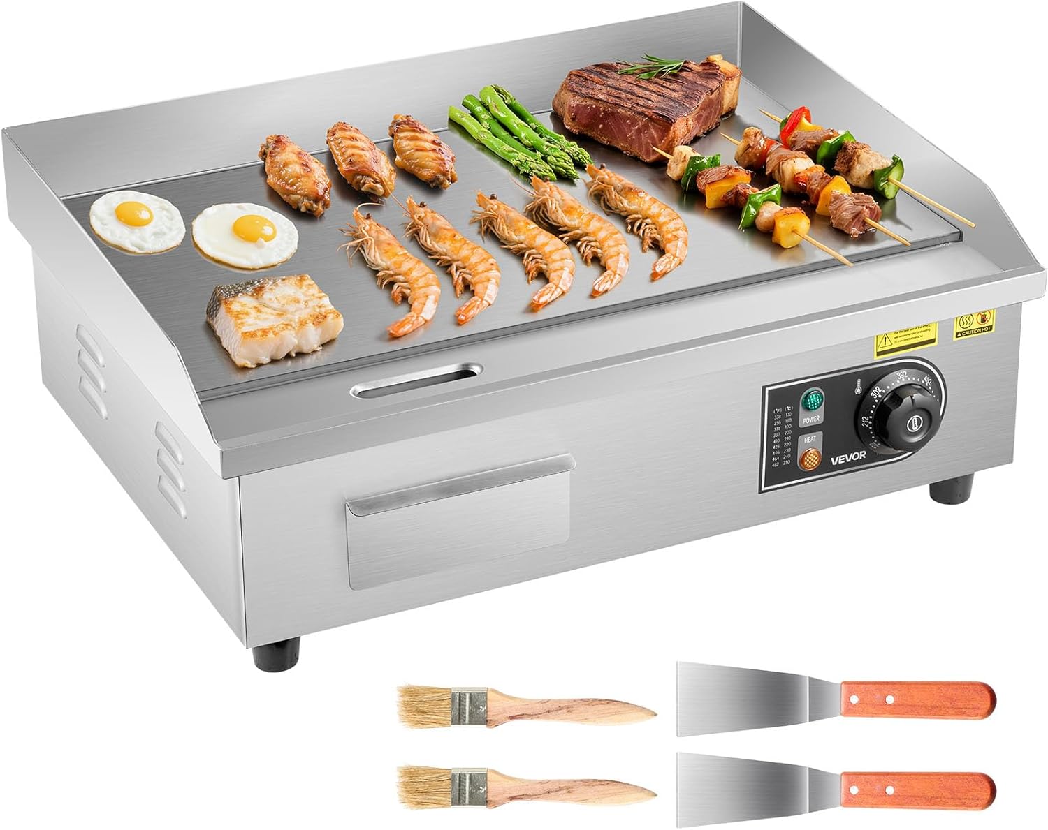 Electric Griddle Flat Top - Commercial Electric Griddle 21x11.8 inch 1750W