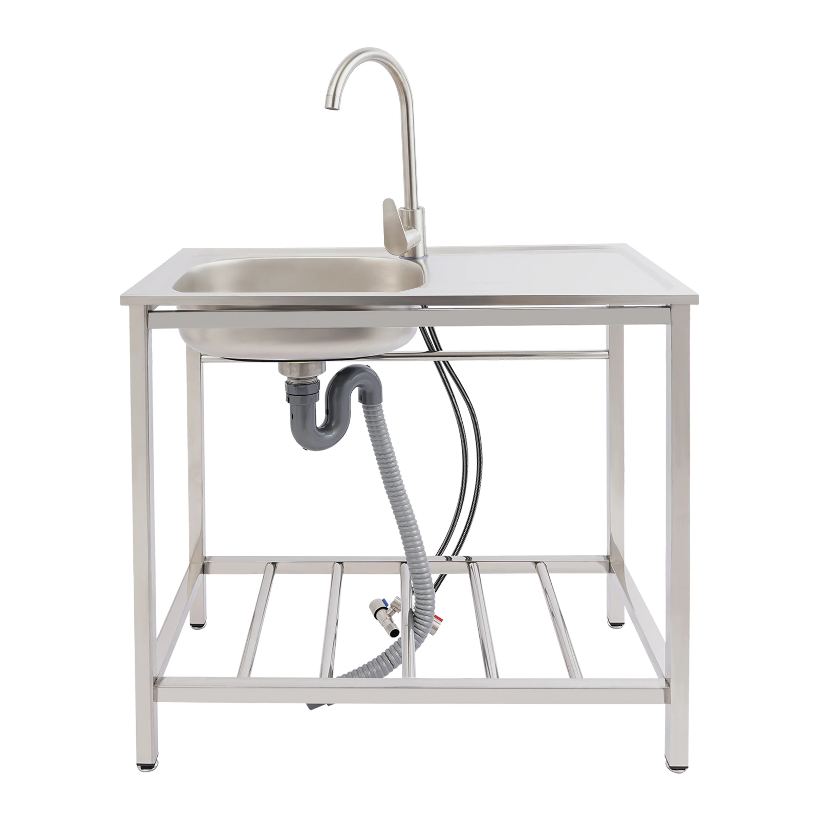 Commercial Kitchen Taps - Freestanding Outdoor Kitchen Multi-Functional Sink Set,