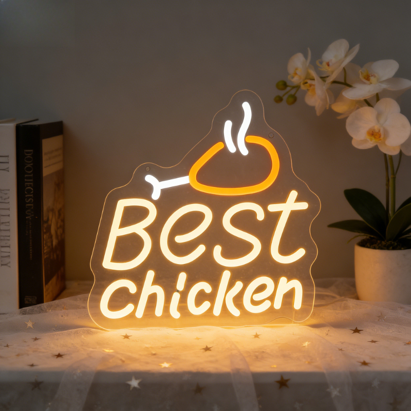 Commercial Kitchen Lighting Design - Best Chicken Neon Sign Cute Grilled