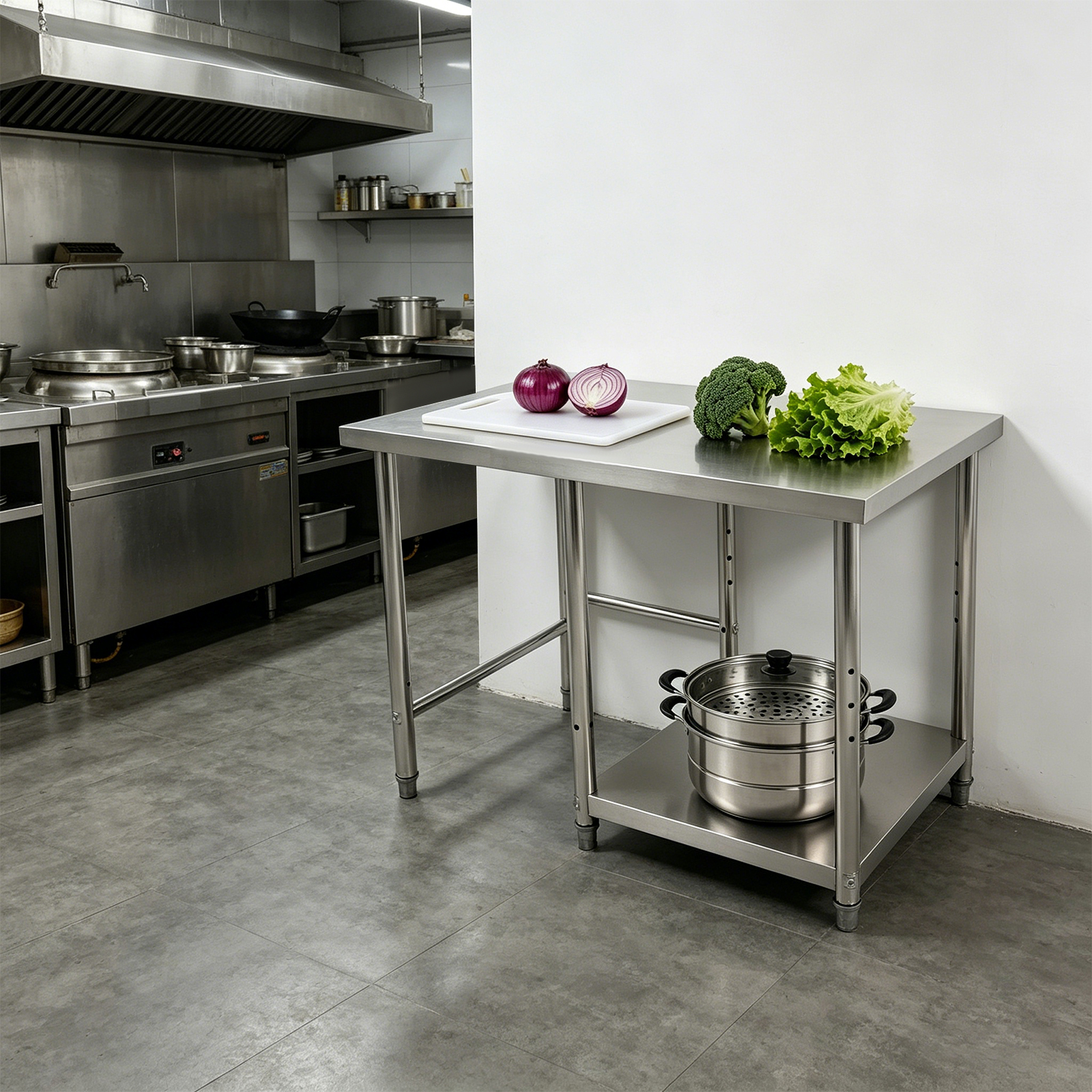 2 Tiers Stainless Steel Silver - Commercial Kitchen Tables incelemesi ve fiyatı