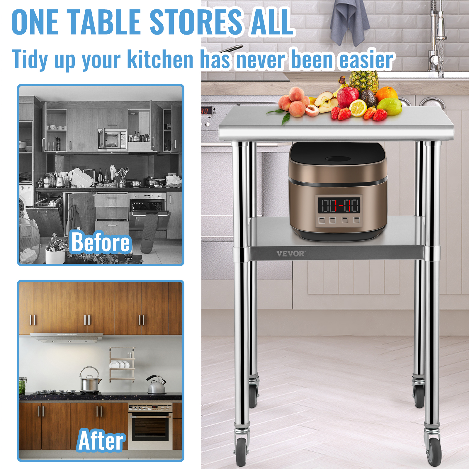 SucceBuy 24 x 24 in Stainless  - Commercial Kitchen Tables incelemesi ve fiyatı