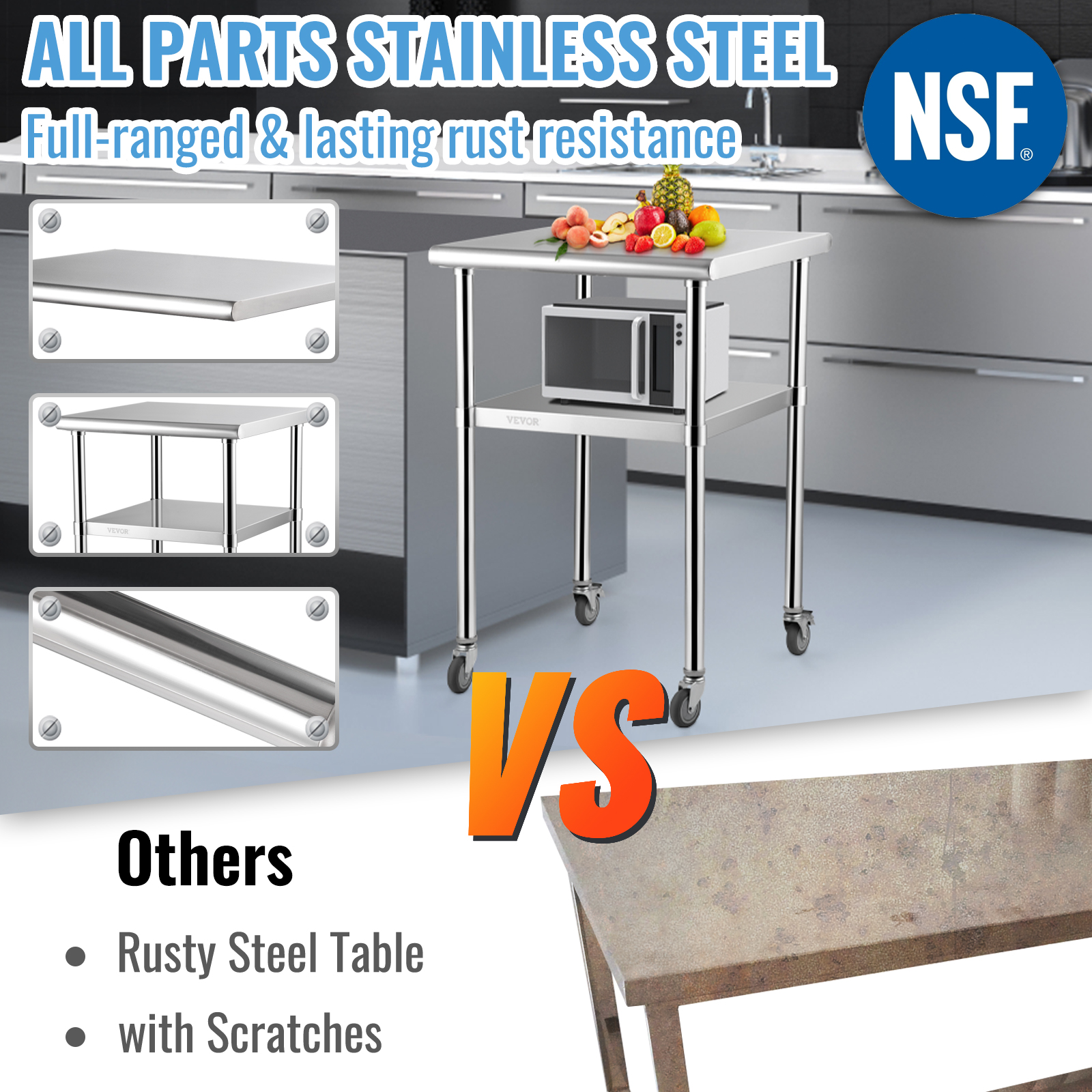 SucceBuy 24 x 24 in Stainless  - Commercial Kitchen Tables incelemesi ve fiyatı