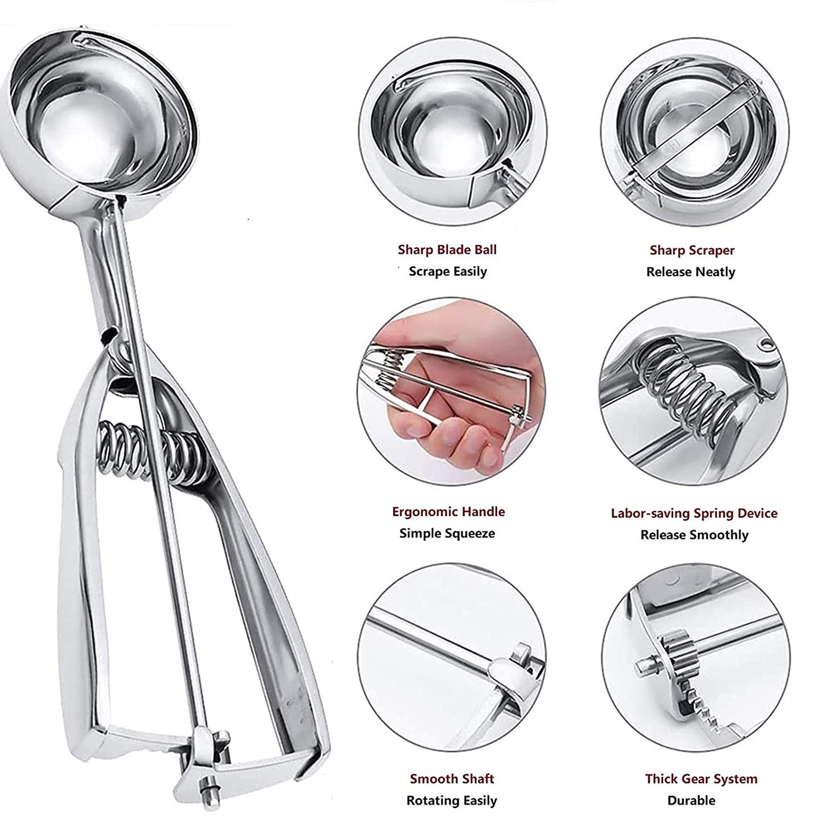 3 Size Ice Cream Scoop Trigger - Commercial Kitchen Products incelemesi ve fiyatı