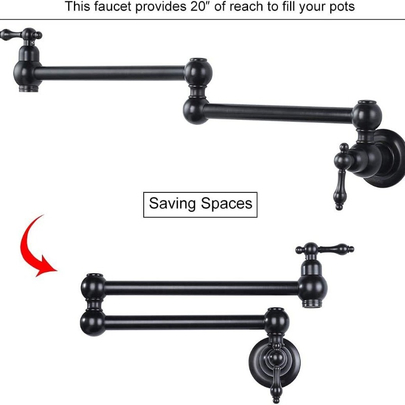 Black Pot Filler Tap Wall Moun - Commercial Kitchen Taps incelemesi ve fiyatı