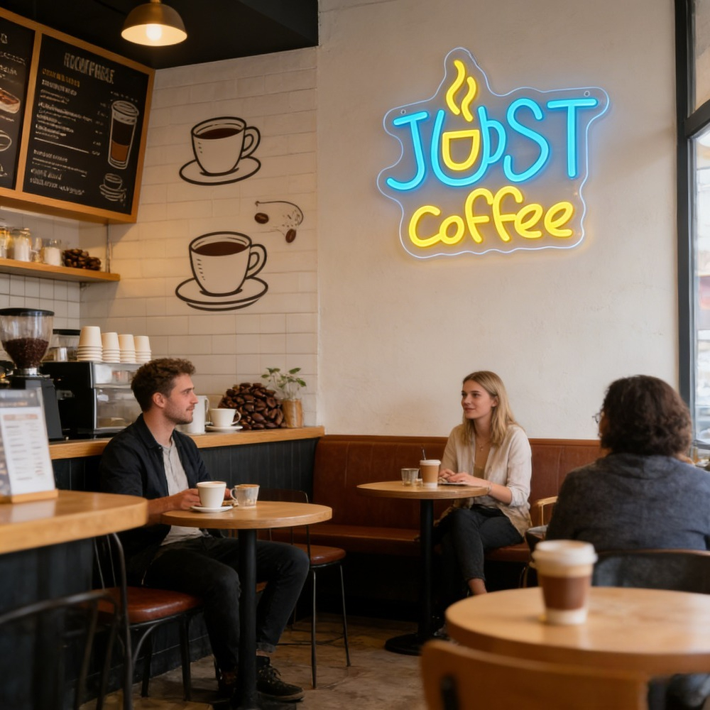 JUST Coffee LED Neon Sign with - Commercial Kitchen Lighting Design incelemesi ve fiyatı