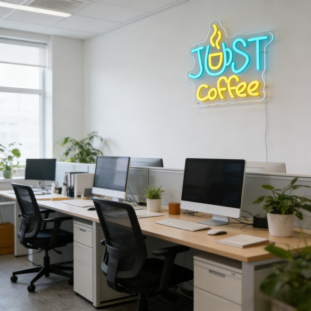 JUST Coffee LED Neon Sign with - Commercial Kitchen Lighting Design incelemesi ve fiyatı
