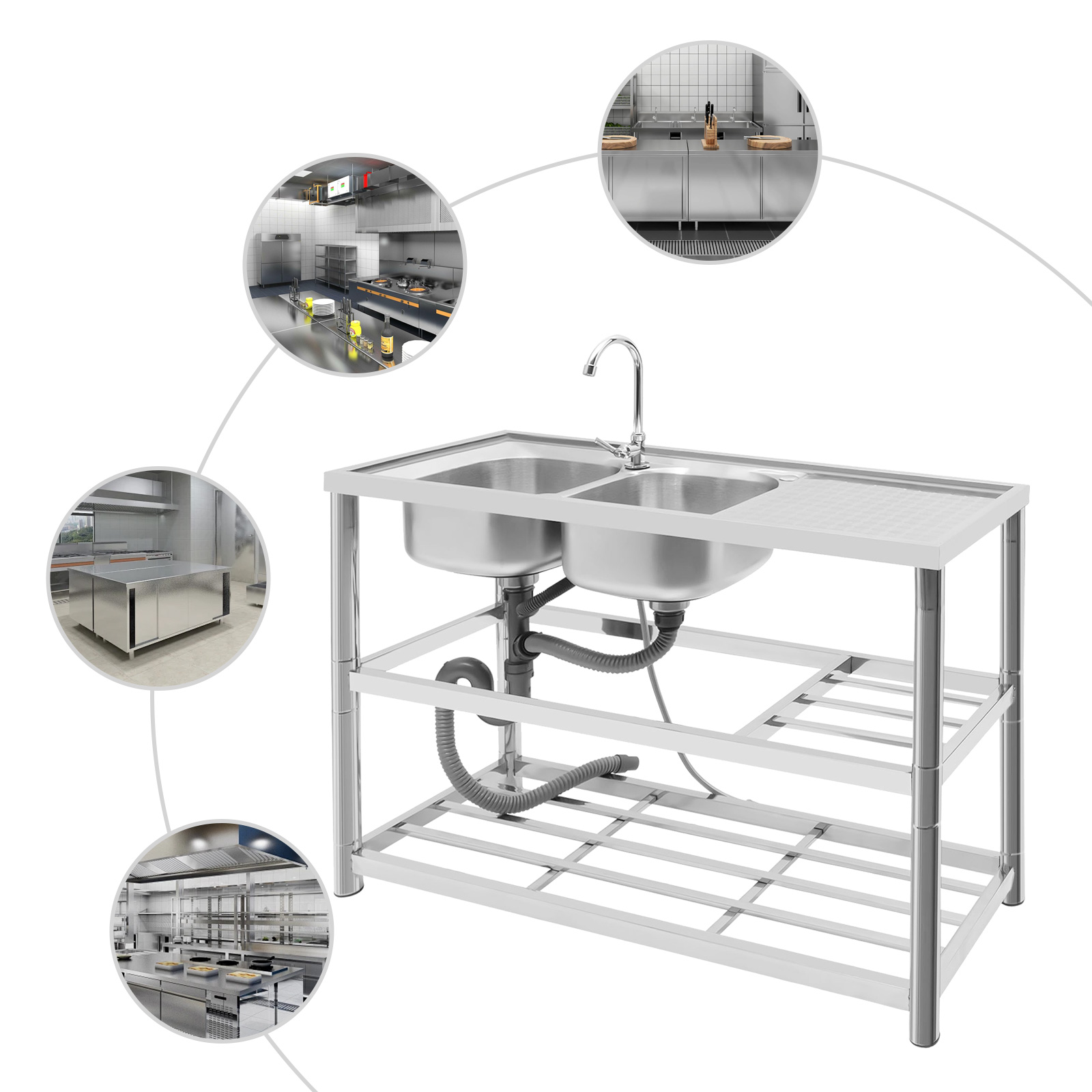 Commercial Sink Double Bowl St - Commercial Kitchen Taps incelemesi ve fiyatı