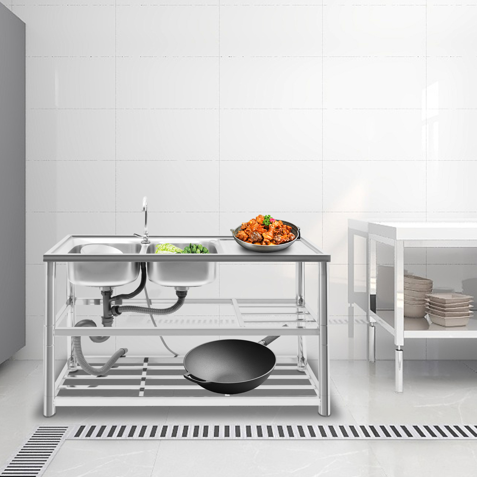 Commercial Sink Double Bowl St - Commercial Kitchen Taps incelemesi ve fiyatı
