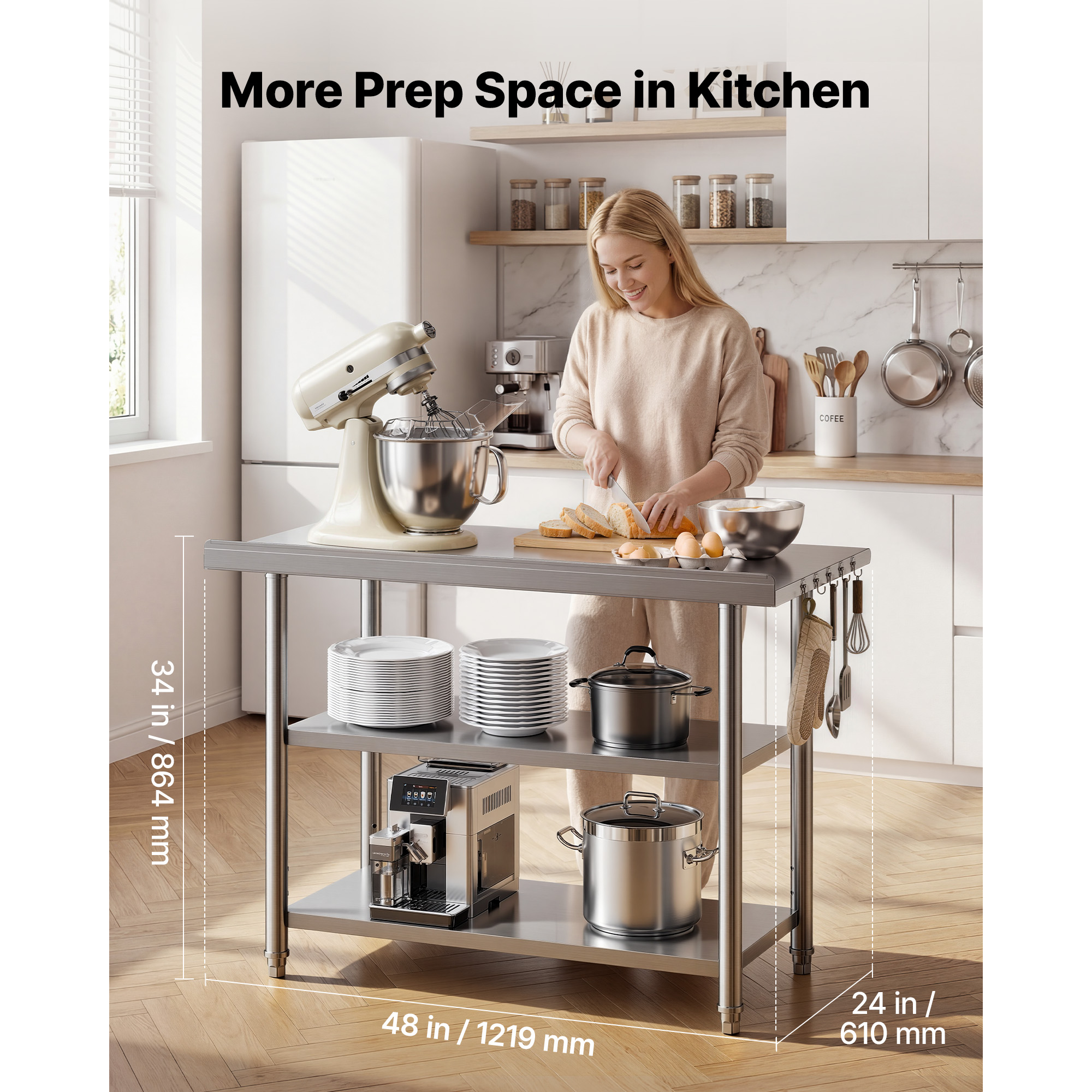 SucceBuy 24x48 Inch Stainless  - Commercial Kitchen Tables incelemesi ve fiyatı