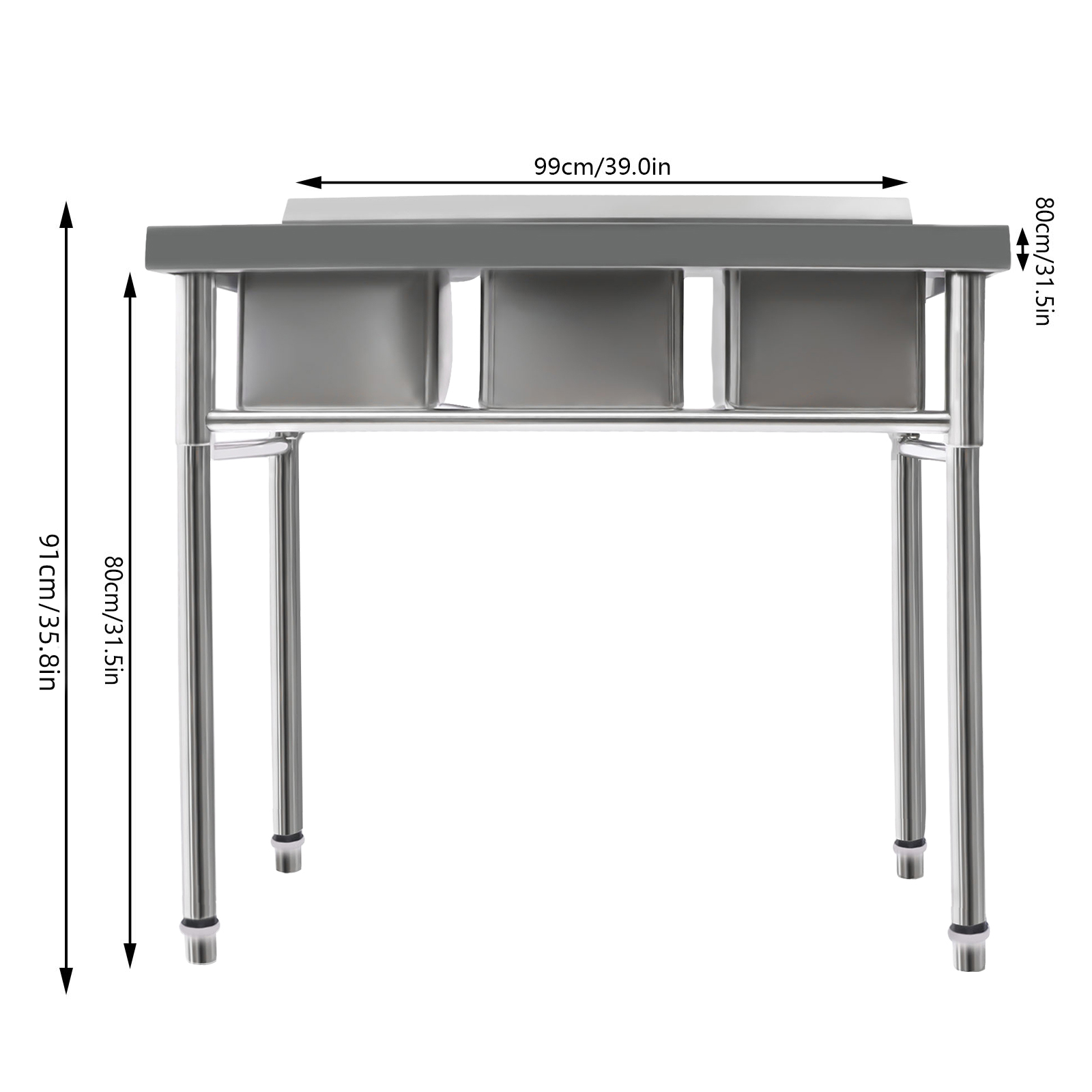 Stainless Steel Sink, 3 Sink C - Commercial Kitchen Taps incelemesi ve fiyatı