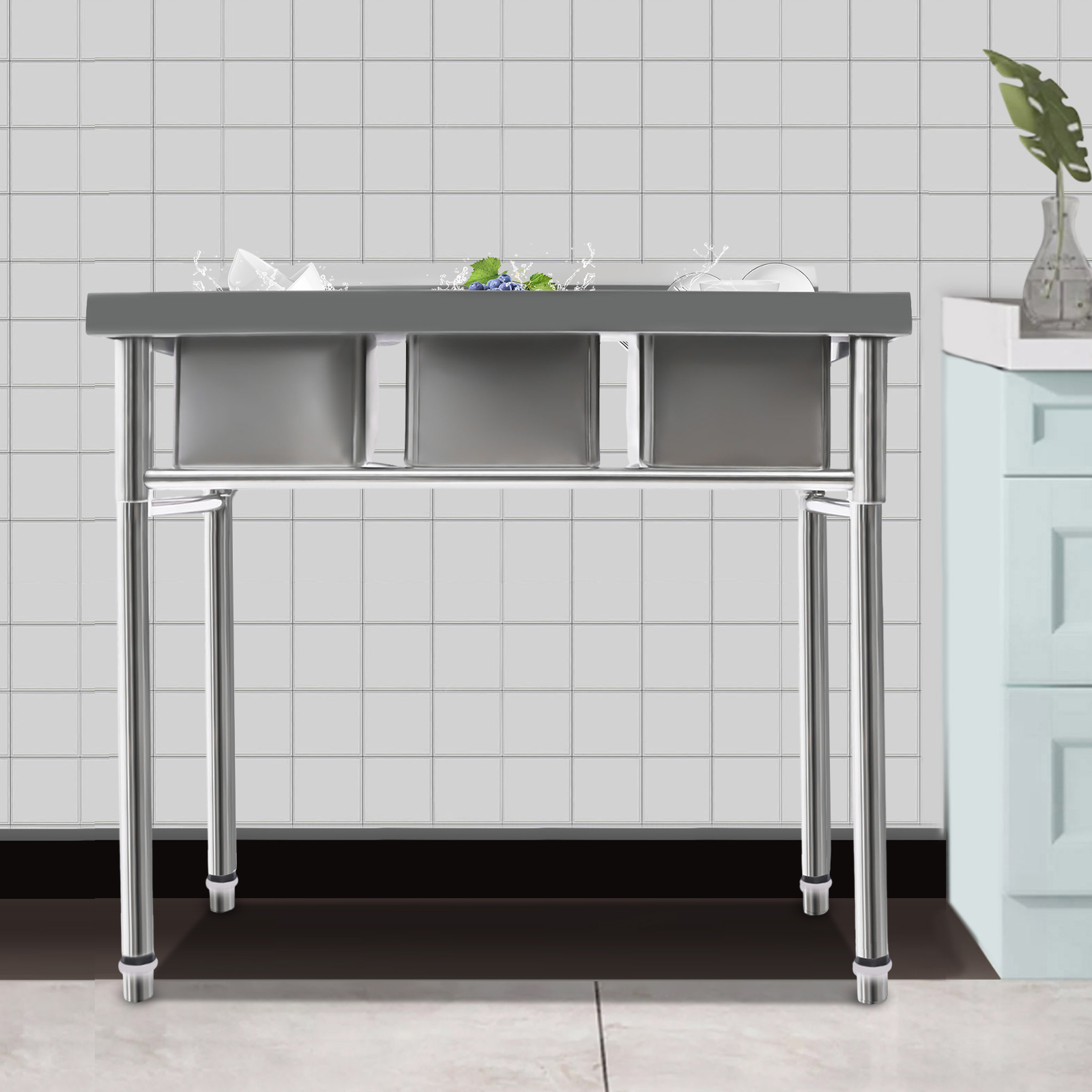 Stainless Steel Sink, 3 Sink C - Commercial Kitchen Taps incelemesi ve fiyatı