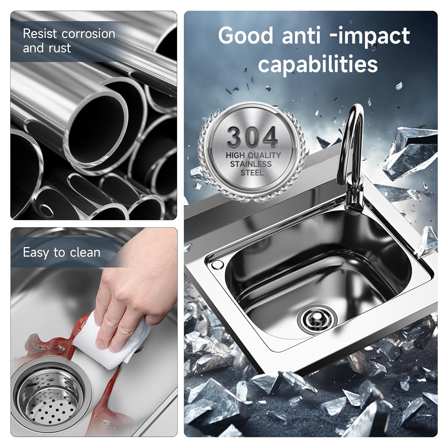 Kitchen Utility Sink Stainless - Commercial Kitchen Taps incelemesi ve fiyatı