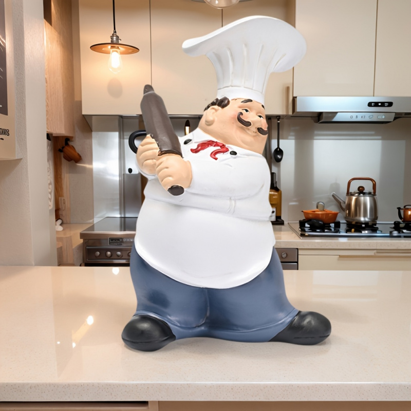 Mustache Chef-Chef Resin Statu - Commercial Kitchen Tables incelemesi ve fiyatı