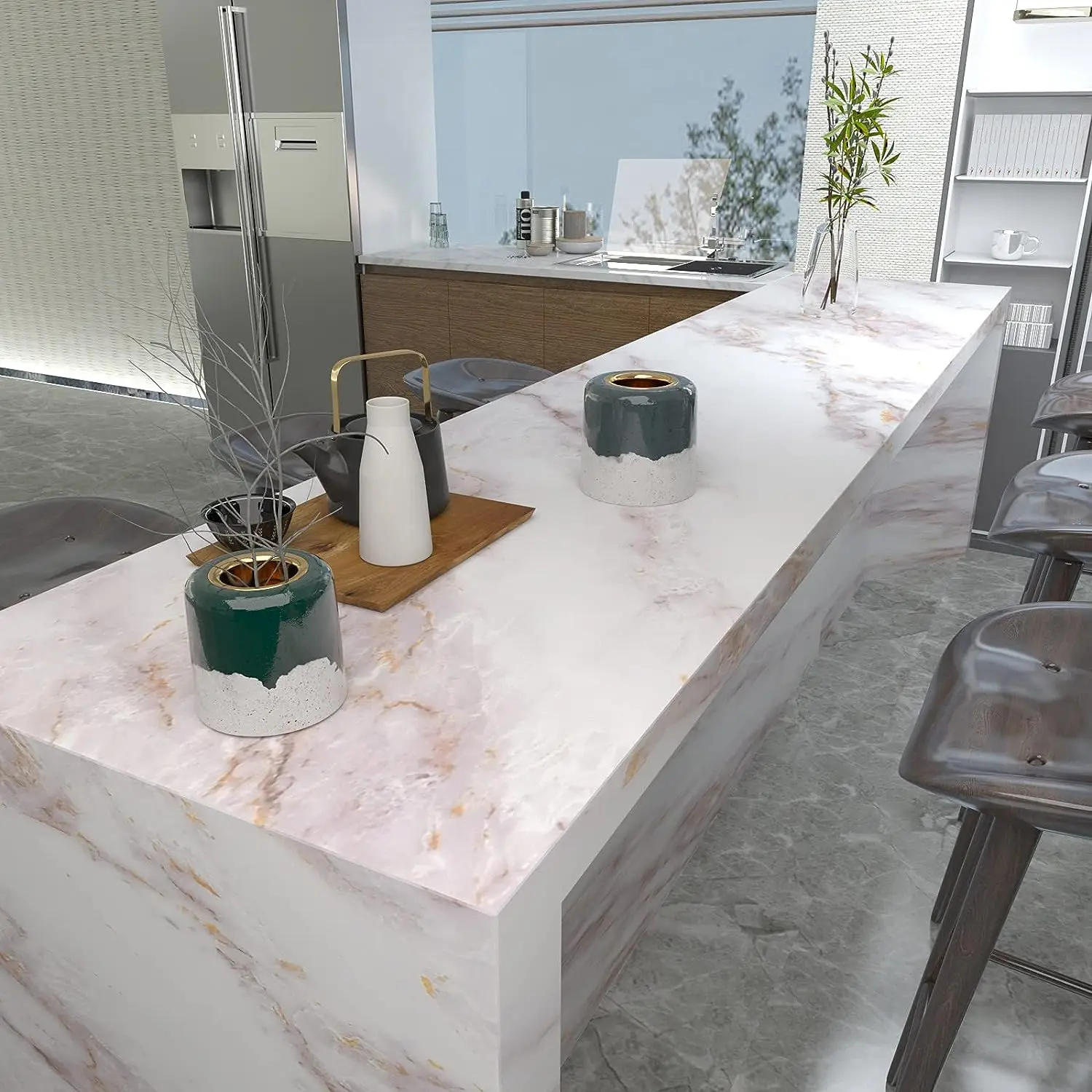 Matte Marble Self Adhesive Sti - Commercial Kitchen Tables incelemesi ve fiyatı