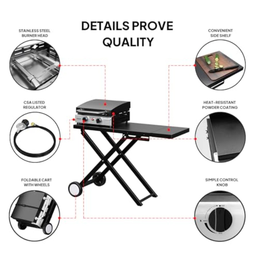 20000 BTU Foldable Flat Top Ga - Electric Griddle Flat Top incelemesi ve fiyatı
