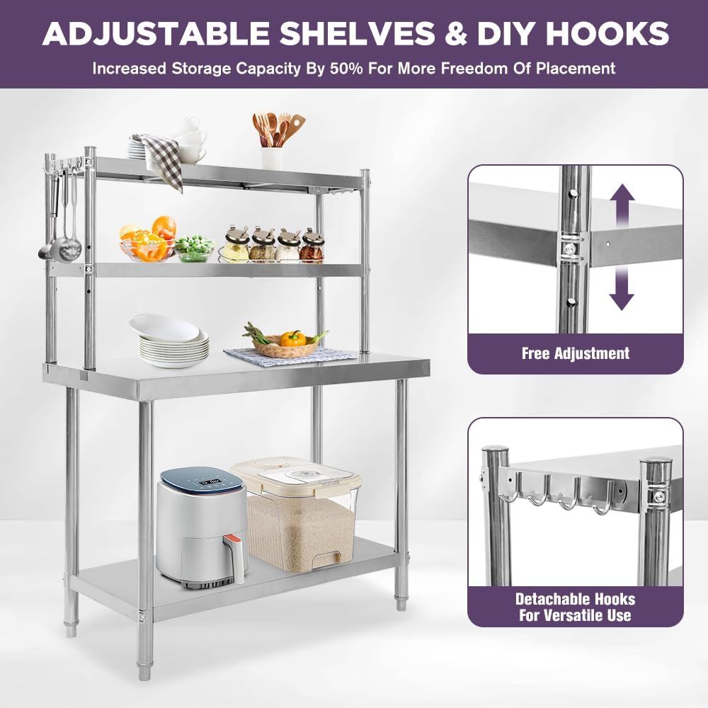 48x24 Stainless Steel Kitchen  - Commercial Kitchen Tables incelemesi ve fiyatı