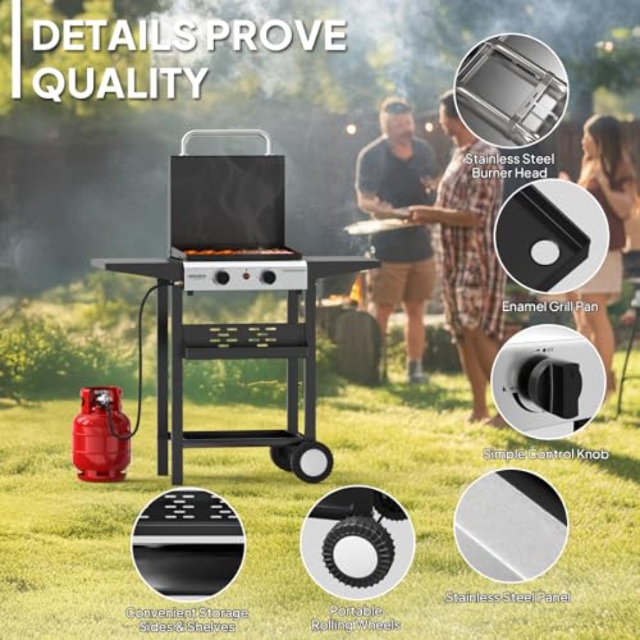2 Burner Portable Propane Grid - Electric Griddle Flat Top incelemesi ve fiyatı