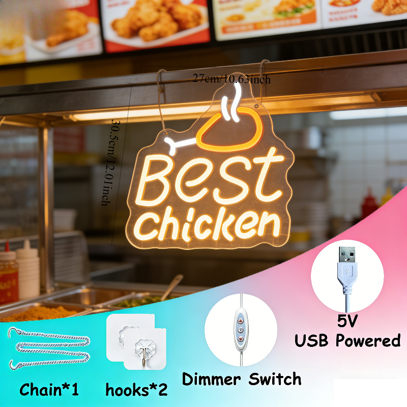 Best Chicken Neon Sign Cute Gr - Commercial Kitchen Lighting Design incelemesi ve fiyatı