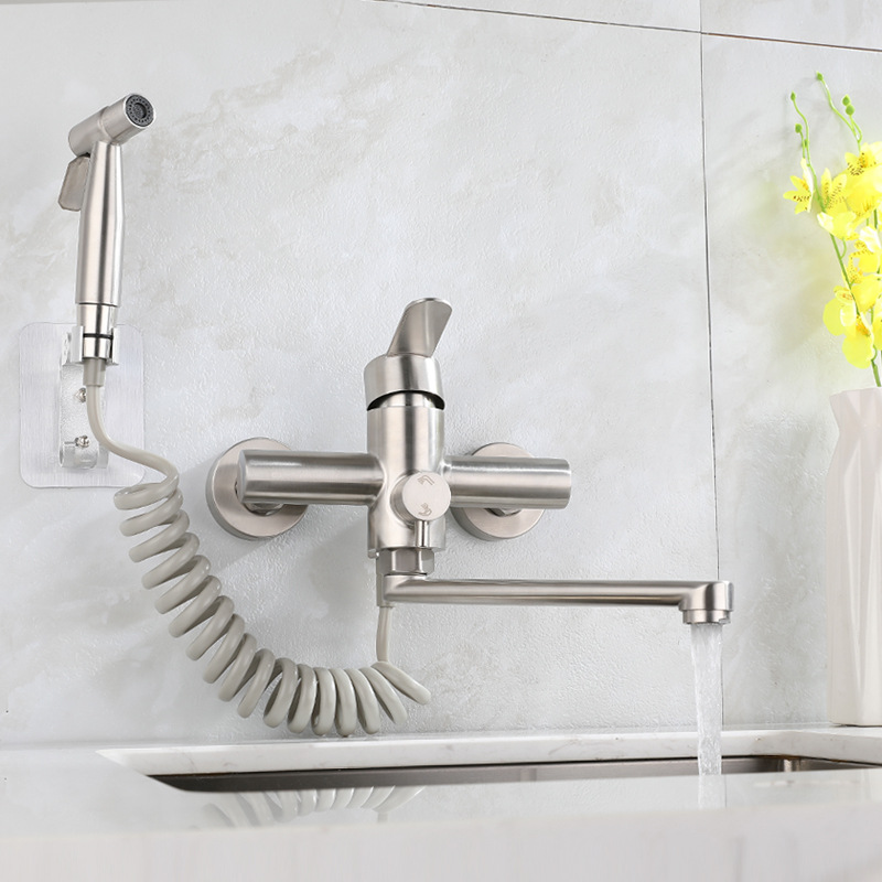 Brushed Nickel Wall Mount Sink - Commercial Kitchen Taps incelemesi ve fiyatı