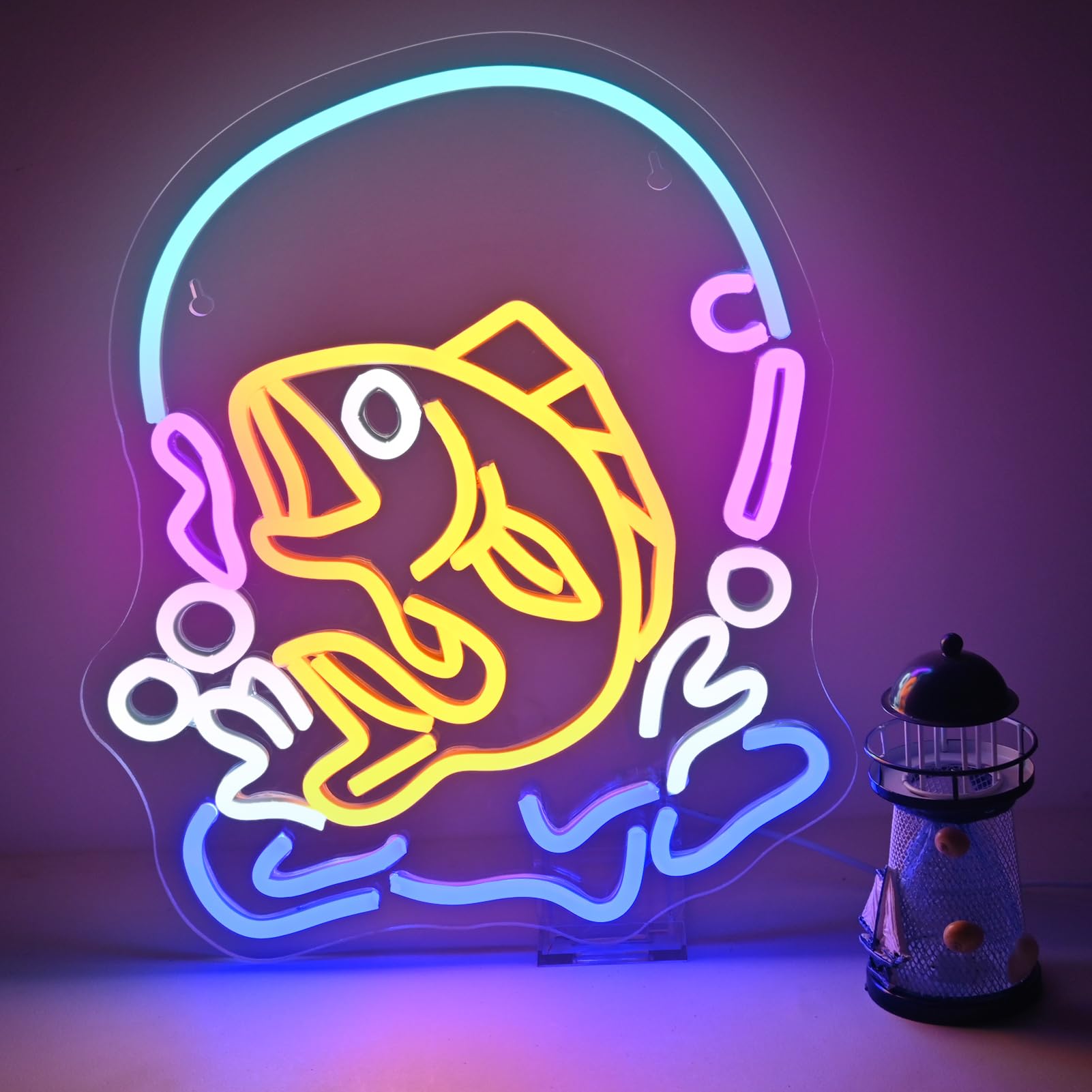 Fishing Neon Sign Fish LED Lig - Commercial Kitchen Lighting Design incelemesi ve fiyatı