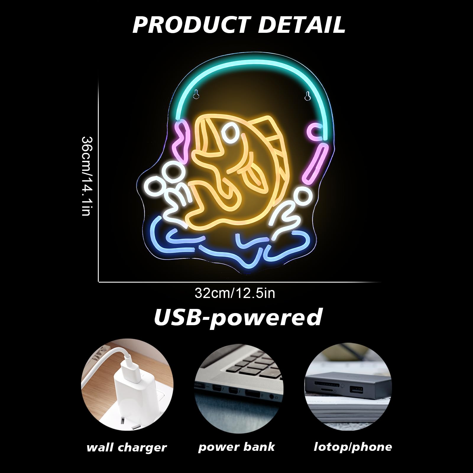 Fishing Neon Sign Fish LED Lig - Commercial Kitchen Lighting Design incelemesi ve fiyatı
